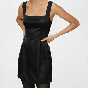 Aritzia Sunday Best Satin Tatiana Dress Black Size 6